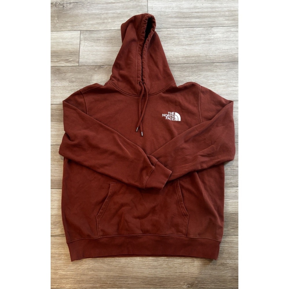 The North Face Mens Rust Orange Box Logo Never Stop Exploring Hoodie XL